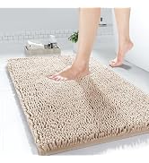 Yimobra Chenille Bathroom Rug, 24x17, Extra Soft Absorbent Bath Rugs, Non-Slip, Bath Mats for Bat...