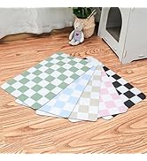Ralxion Checkered Dog Feeding Mat, Absorbent Mats for Dog Food and Water Bowl, Dispenser, Retro M...