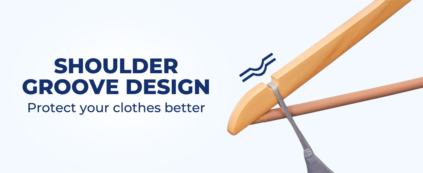 Coat Hanger Wood Hangers with Bar