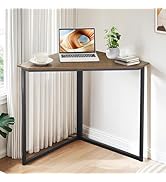 VECELO Corner Desk,Office Tables for Living Room for Small Space Triangle Computer Desk with Stee...