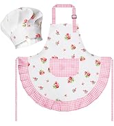R HORSE 2Pcs Kid Apron Chef Hat Set Children Kitchen Apron Dress up Role Play Chef Toy Funny Cook...