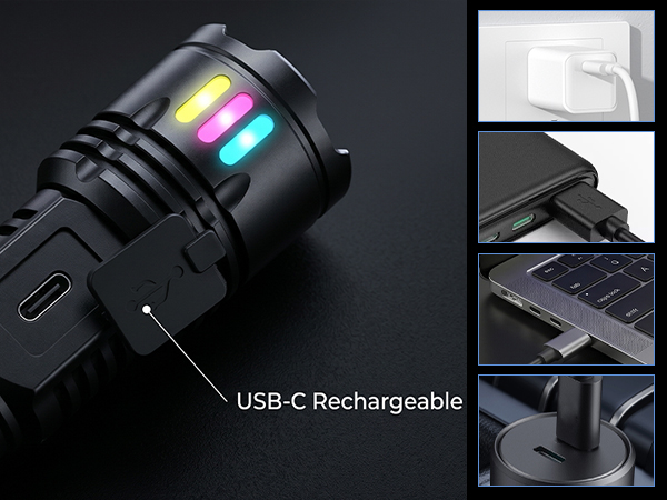 USB C Fast Charging Flashlights