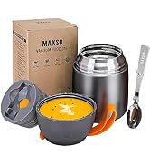 Insulated Thermo Food Jar for Hot & Cold Food for Kids Adult, 17 oz Soup Thermal Hot Food Contain...