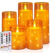 Homemory Halloween Flameless Candles, Orange LED Pillar Candles, Fall Decor | Acrylic Flickering ...