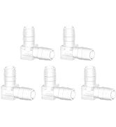 Quickun 3/8" Hose Barb 90 Degree Elbow L Fitting, Plastic 2 Way Equal Barbed Joint Splicer Mender...