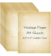 120GSM Vintage Parchment Paper - 100 Sheets Letter Size, Double-Sided Printer Compatible for Invi...