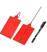 50 Pcs Durable Plastic Shipping Tags with Marker Pen and Sticker Labels,Waterproof Blank Luggage ...