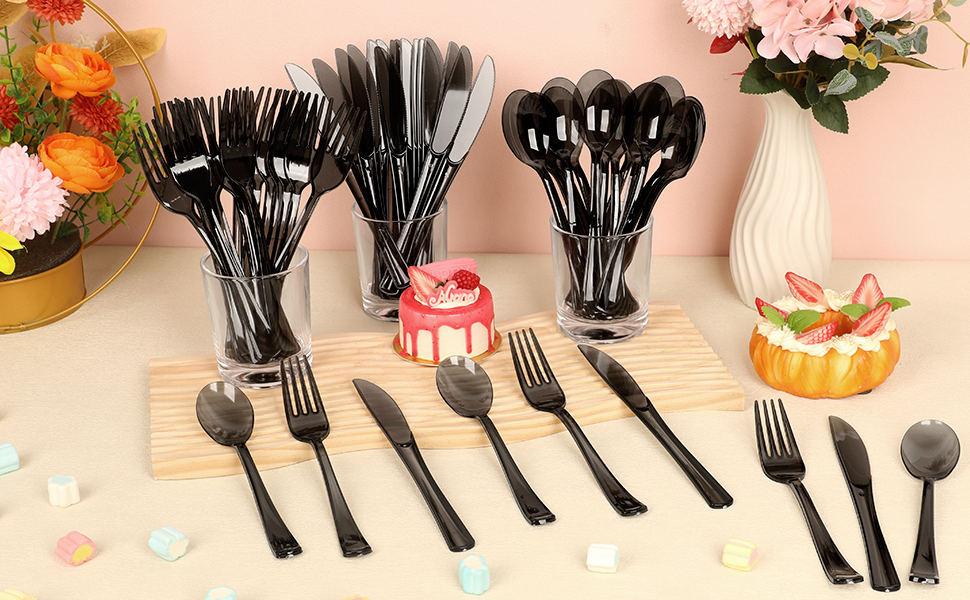 Black Plastic Silverware