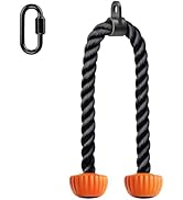 SELEWARE Triceps Rope with Non-Slip Soft Rubber Ends Home Gym Cable Attachment Workout Accessorie...
