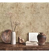 VEELIKE Aged Tan Concrete Wallpaper Peel and Stick Textured Distressed Concrete Look Wallpaper fo...