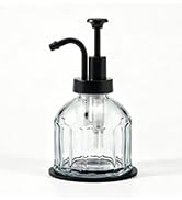 Komashr 8.5Oz Vintage Glass Bathroom Soap Dispensers with Black Pump, Refillable Kitchen Dish Soa...