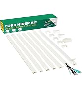 Delamu Cord Hider, 100in Self-Adhesive Cord Cover Kit for Wall Mounted TV, Paintable Wire Hider, ...
