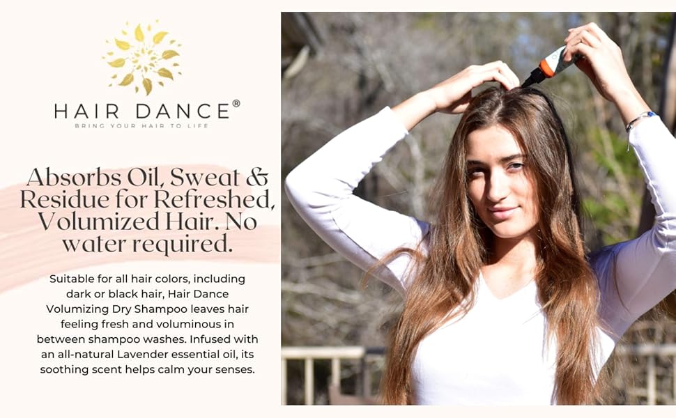 Hair Dance Dry Shampoo Powder Absorbs Oil, Sweat, and Residue