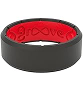 Groove Life Edge Silicone Ring - Breathable Rubber Wedding Rings for Men, Unique Design, Comfort ...