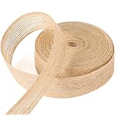 Sentoyou Burlap Ribbon for Gift Wrapping - 1 inch 10Yard Natural Burlap Fabric Ribbon for Christm...