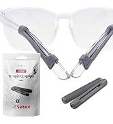 Setex Gecko Grip Temple Tip Grips for Glasses, (2 Grey Pairs) USA Made, Innovative Microstructure...