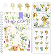 Watercolor Workbooks with Step by Step for Adults Teens - Beginner Watercolor Workbook with 12 Co...