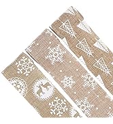 CCINEE Christmas Burlap Ribbon,Assorted Natural Jute Ribbon for Crafts Gift Wrapping,2 Inch x 2.2...