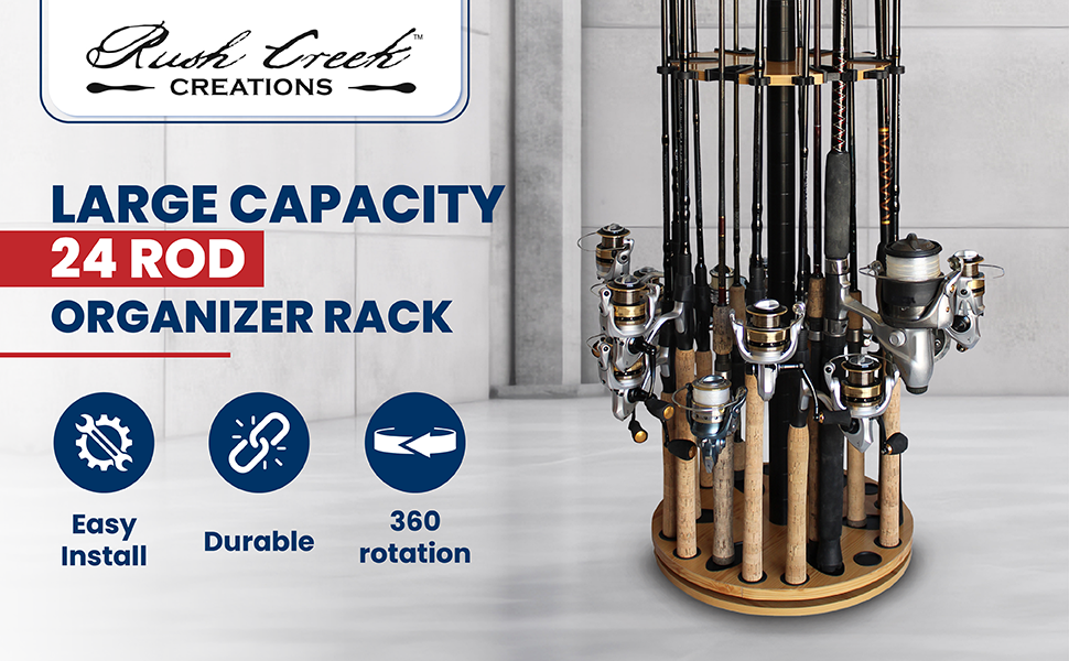 Fishing rod rack Spinning rod holder Fishing rod storage Garage fishing rod holder gear organizer