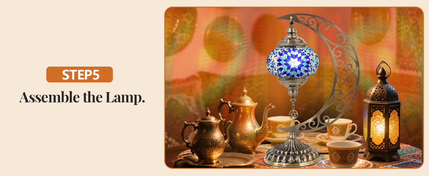 DIY Handmade handCrfat Antique Moroccan Stained Glass Turkish Mosaic table Lamp Kit for Adults