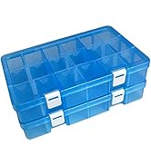 DUOFIRE Plastic Organizer Container Storage Box Adjustable Divider Removable Grid Compartment for...