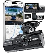 Eivikga 4K+2.5K+2.5K Dash Cam, STARVIS 2 Dash Camera 3-Channel, Free 64GB Card, Dashcam with 5G W...