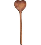 Brown Small Wooden Spoon, Small Soup Spoon Love Heart Serving Wooden Teaspoon Espresso for Coffee...