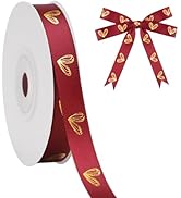KINGLAKE Valentine's Day Ribbon Red - 1/2'' x 20 Yds Red Heart Satin Ribbon for Gift Wrapping Val...
