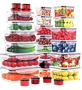 RockBerry 56 PCS Food Storage Containers with Lids Airtight- Plastic Container for Pantry Kitchen...