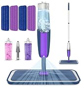 Spray Mops for Hardwood Floor Cleaning: MEXERRIS Microfiber Wet Jet Mops with 2 Bottles - 4 Washa...