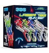 Laser Tag Sets Gun Vest - Infrared Laser Tag Set 4 Guns 4 Vests - Laser Tag Gun Toys for Indoor O...