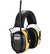 ZOHAN EM042 AM FM Radio Headphone with Digital Display,Ear Protection Noise Reduction Earmuffs,Co...