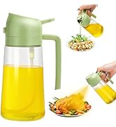 Aovdy 16oz/470ml Glass Olive Oil Sprayer for Cooking - 2 in 1 Olive Oil Dispenser Bottle Spray an...