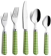 ANNOVA Silverware Set 20 Pieces Stainless Steel Cutlery Color Handle Flatware - 4 x Dinner Knife;...