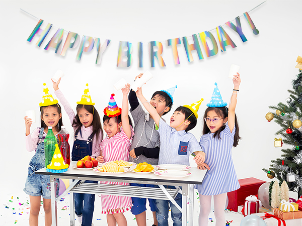 iridescent Happy Birthday Banner
