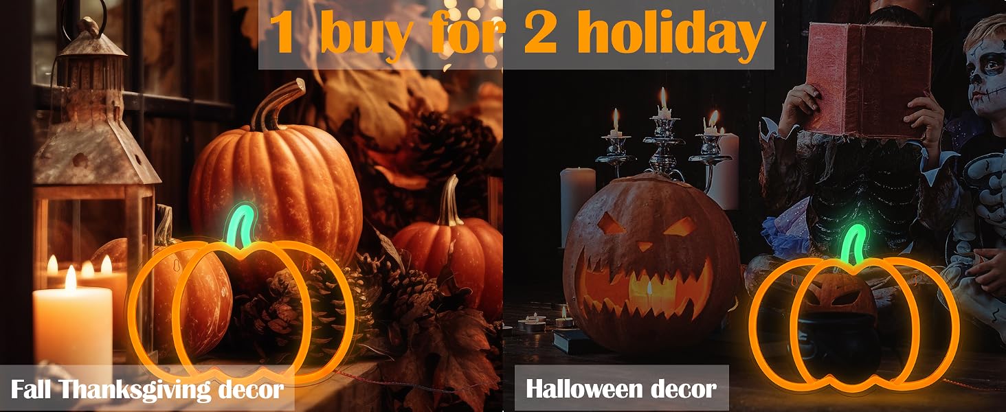 Pumpkin Neon Halloween Sign