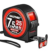 HAUTMEC Tape Measure25ft with Magnetic Hook and Dual Lock, High Carbon Steel Blade Measuring Tape...