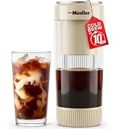 Mueller RapidBrew Cold Brew Coffee Maker – 10 Min Fast Brew Portable Rechargeable Cold Brew Pitch...