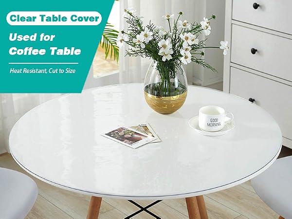 Clear table protector for coffee table