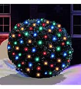 Christmas Net Lights Outdoor,100LED 5ftx5ft Christmas Net Lights with Connectable, Waterproof,UL ...