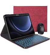 Keyboard Case for Samsung Galaxy Tab S10 Lite/S10 FE/S9 FE 5G 10.9"/S9,Mouse and 7 Color Backlit ...
