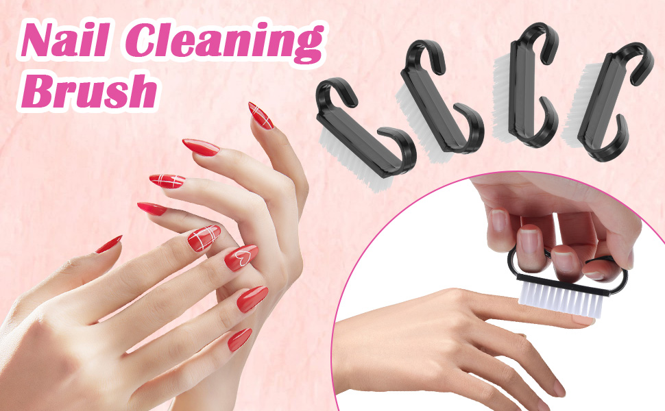 Nail cleaning brush for hand and foot hygiene. Removes dirt, grime, and debris from under nails.