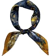 FONYVE 100% Mulberry Silk Scarf for Hair - 27" Square Head Scarf for Women - Lightweight Neck Sca...