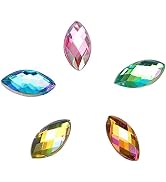 500Pcs Colourful Crystal Rhinestone Horse Eye Shape Gems Acrylic Rhinestone, Sewing Gems Acrylic ...