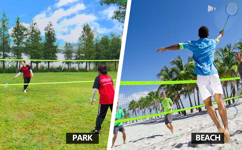 Badminton net for backyard