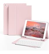 SQQSOOZ Keyboard Case for iPad 9th Generation 10.2 Inch 2021 with Pencil Holder, Soft TPU Back, M...