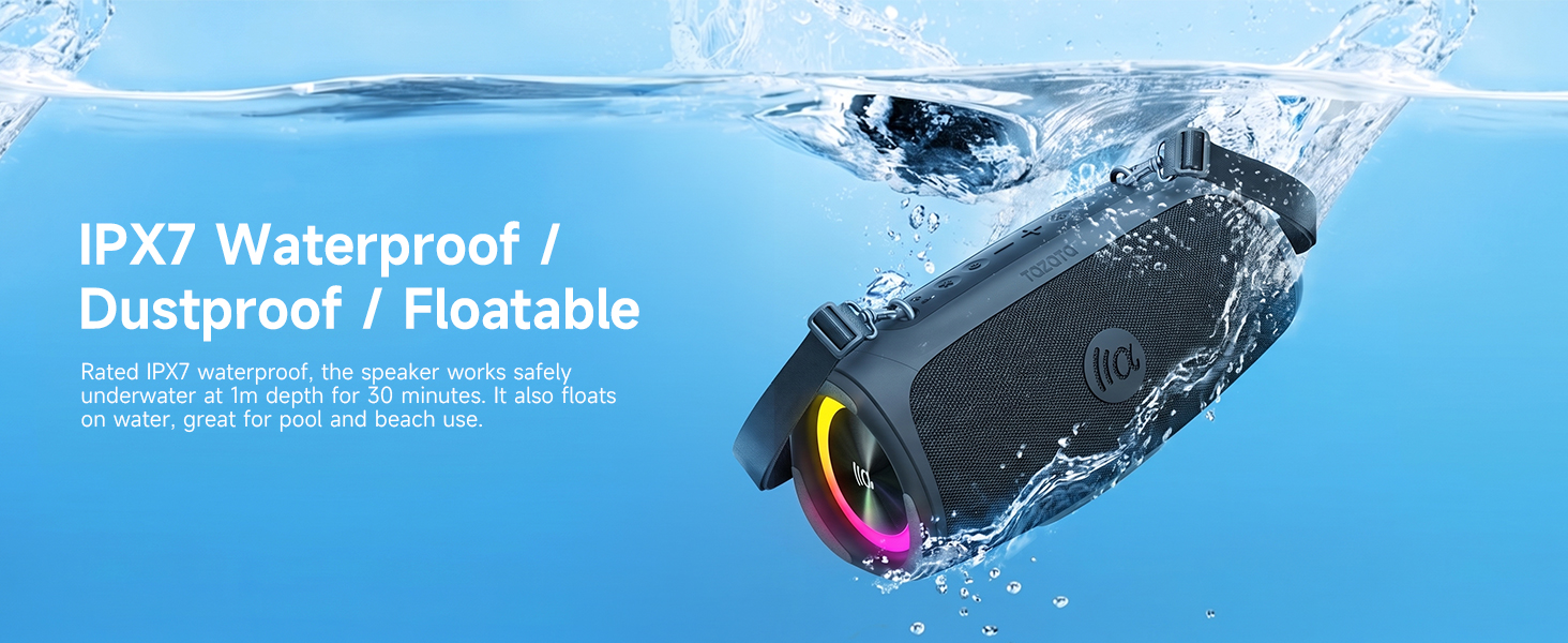 IPX7 Waterproof Floatable Portable Bluetooth Speaker for Pool Beach