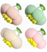 4 Pcs Bath Sponge, 2026 Upgrade Super Soft Yellow Flower-Shaped Suction Cup Bath Sponge, Upgraded...