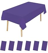 6 Pack Premium Disposable Plastic Tablecloth 54" x 108" Party Table Cloths Disposable for 6 to 8 ...