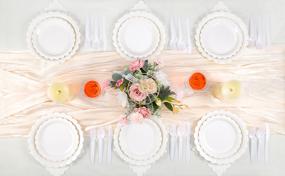 white party plates and napkins